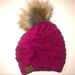C.C Never Worn Hot Pink Pom Beanie